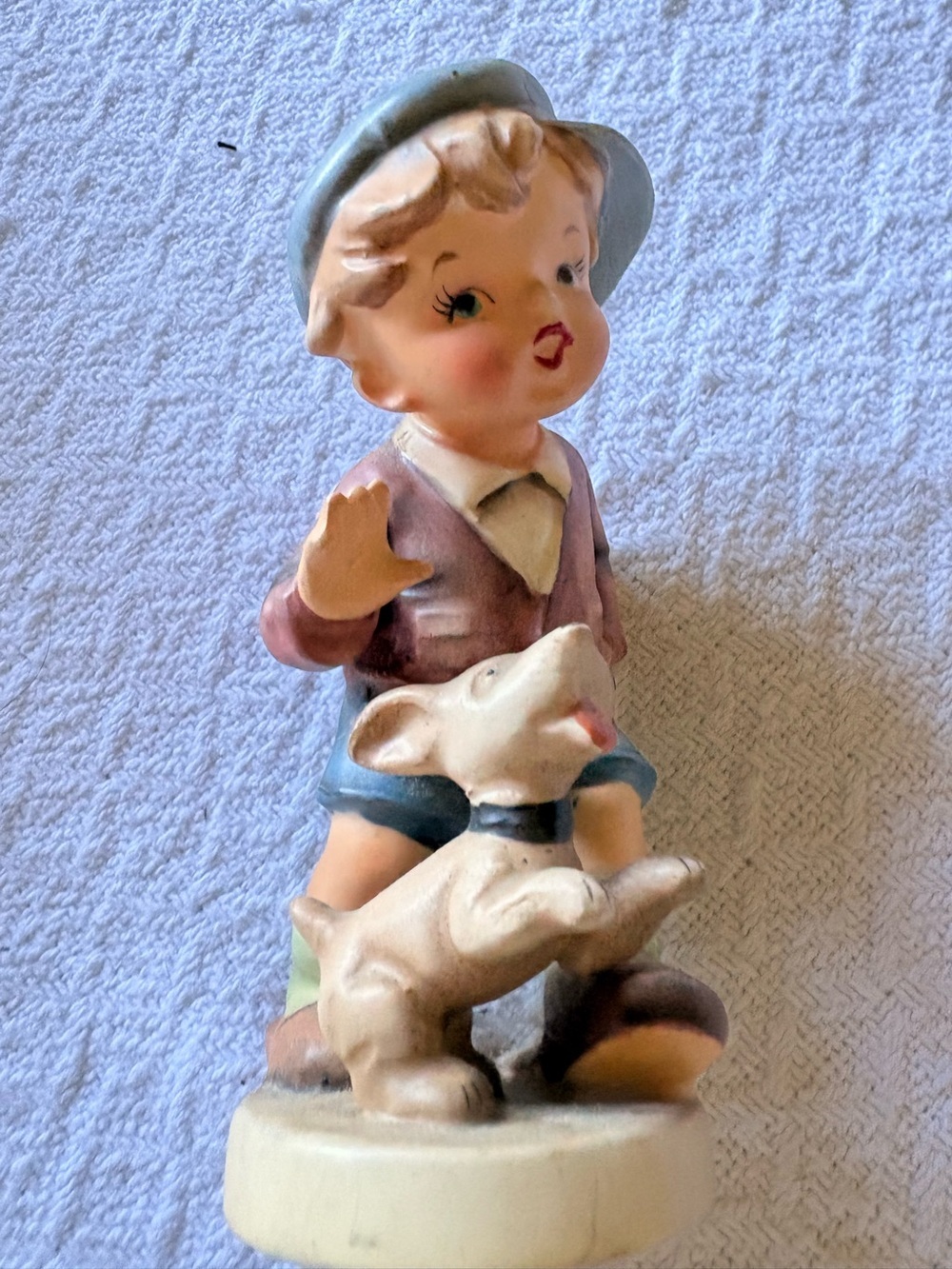Vintage Figurine of Boy and Puppy Arnart Japan